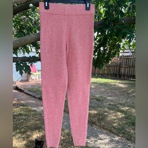 NWT Pink bubblegum Express Sweater Leggings S lounge cozy chill skinny high rise